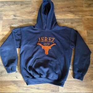 Jerez 1572 Navy Hoodie with Orange Embroidery